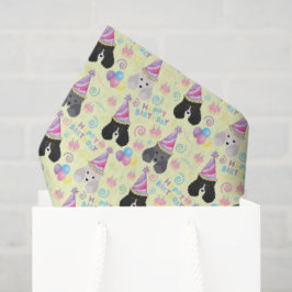Parti Poodle Birthday Tissue Paper in Yellow Seidenpapier