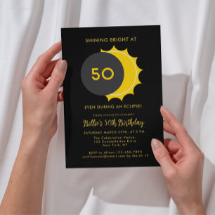 Partial Solar Eclipse 2025 50. Geburtstagsparty Einladung