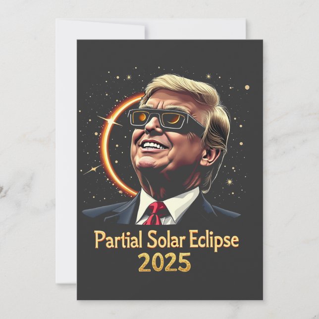 Partial Solar Eclipse 2025 Astronomie Trump Dankeskarte (Vorderseite)