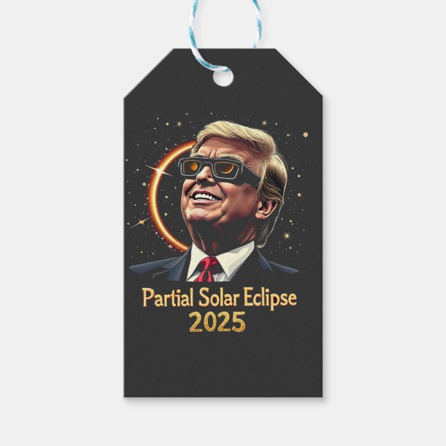 Partial Solar Eclipse 2025 Astronomie Trump Geschenkanhänger (Vorderseite)