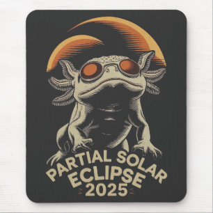 Partial Solar Eclipse 2025 Axolotl Ammph Mousepad