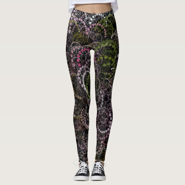 particleArt Floral 1 Leggings (Vorderseite)