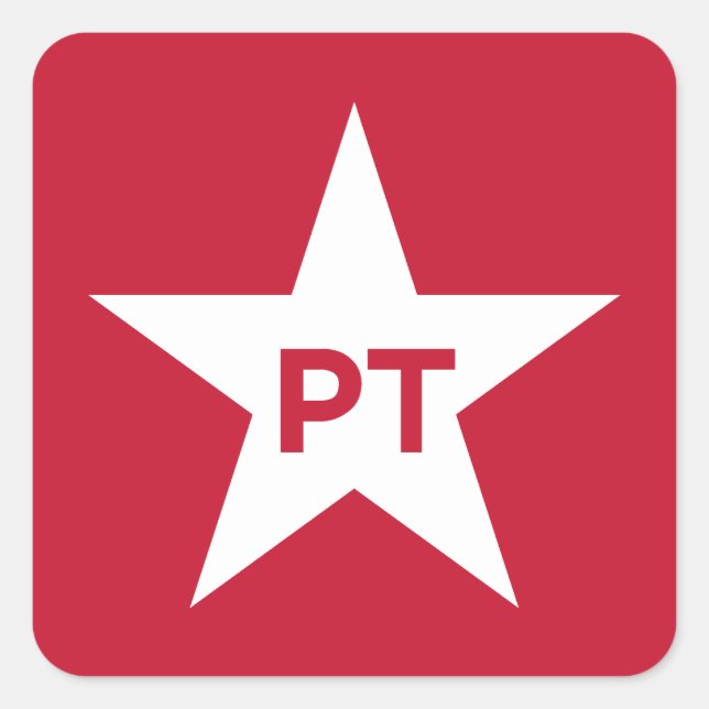 Partido dos Trabalhadores Quadratischer Aufkleber (Vorderseite)