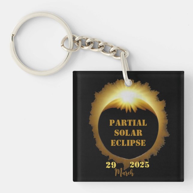 Partielles Solar-Eclipse-Ereignis 2025 Party anzei Schlüsselanhänger (Vorderseite)