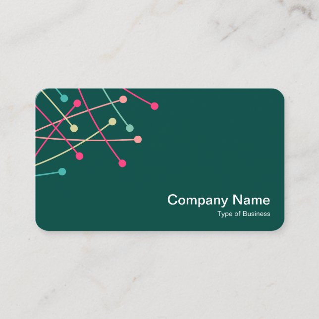 Partikel-Bahnen - Farben 01 auf DK-Grün 004840 Visitenkarte (Vorderseite)