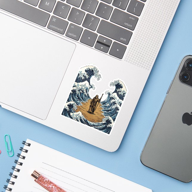 Parting the Sea  Aufkleber (Laptop mit iPhone)