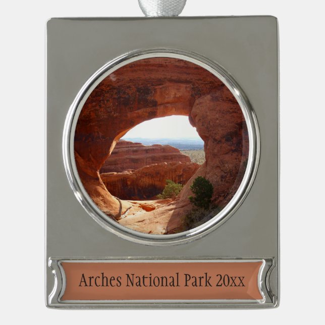Partition Arch at Arches Nationalpark Banner-Ornament Silber (Vorderseite)