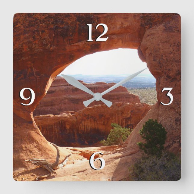 Partition Arch at Arches Nationalpark Quadratische Wanduhr (Vorderseite)