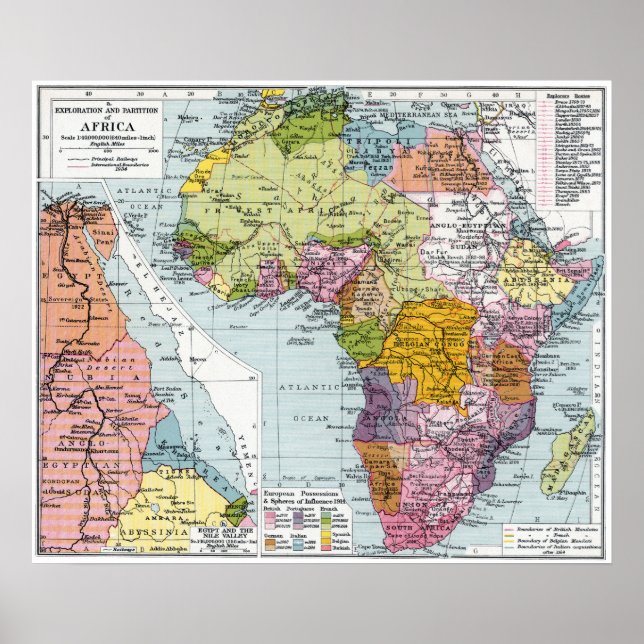 PARTITIONED AFRIKA, 1914 POSTER (Vorne)