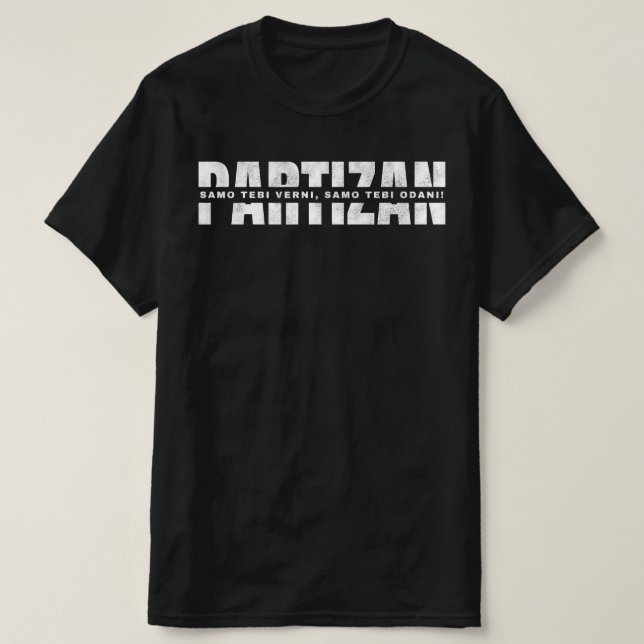 PARTIZAN Beli Tekst T-Shirt (Design vorne)