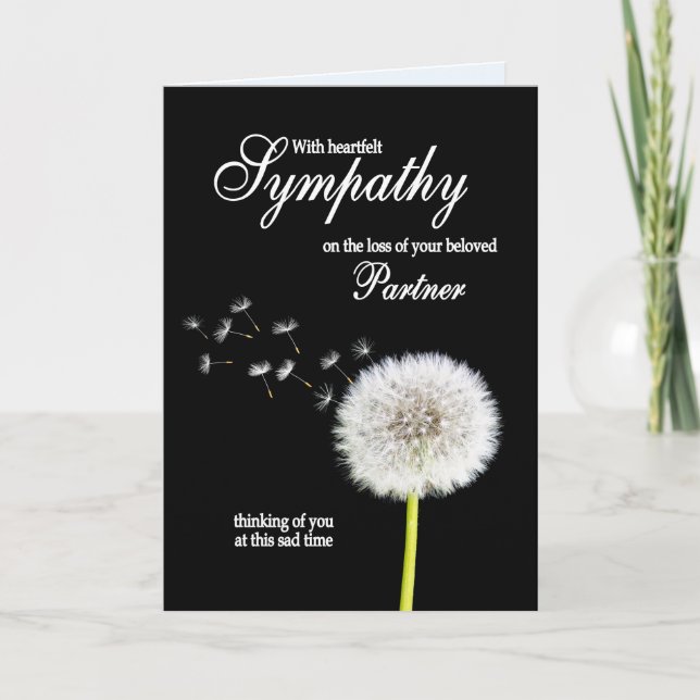 Partner Beileid Dandelion Clock Karte (Vorderseite)