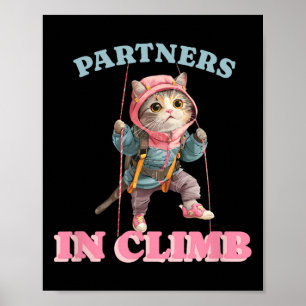 Partner beim Klettern Lustiges Boulderdesign für e Poster