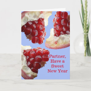 Partner Frohes Rosch ha-Schana mit Granatapfel Feiertagskarte