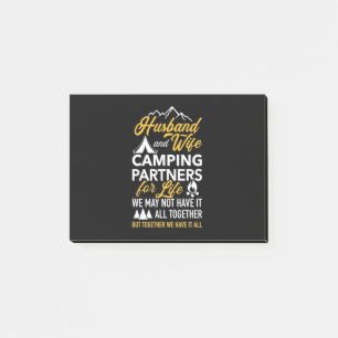 Partner für das Camping von Ehemann und Ehefrau Post-it Klebezettel