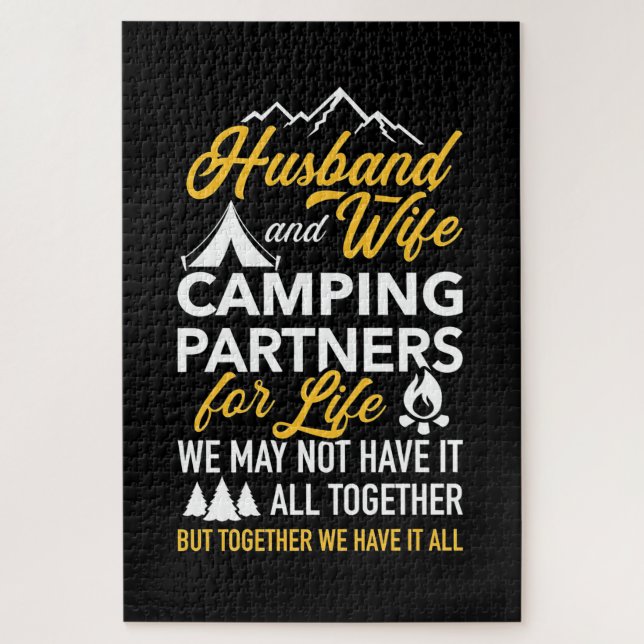 Partner für das Camping von Ehemann und Ehefrau Puzzle (Vertikal)
