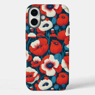 Partner für die blorrote und weiße Blume iPhone 16 Plus Hülle