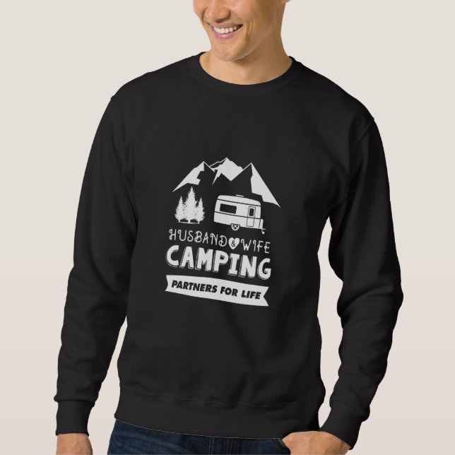 Partner für Ehefrau-Camping Sweatshirt (Vorderseite)