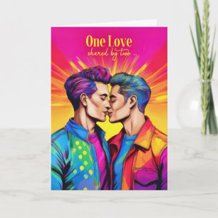 Partner Gay Anniversary Rainbow Pop Art LGBTQ Karte