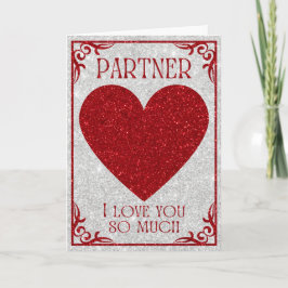 Partner Glitzer Valentine Card Karte