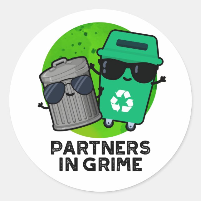 Partner in Grime Funny Trash Puff Runder Aufkleber (Vorderseite)