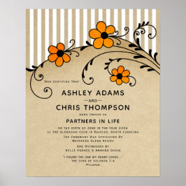 "Partner in Life Modern Boho Hochzeitszertifikat Poster