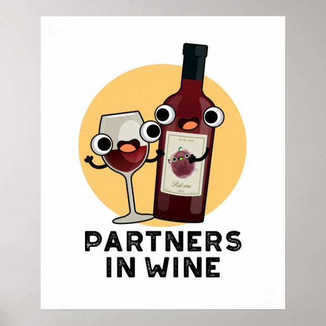 Partner in Wein Funny Drink Pub Poster (Vorne)