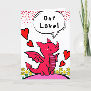 Partner Valentine Funny Just Wing It Red Dragon Karte