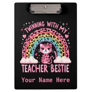 Partnerschaften mit meiner Lehrerin Bestie Rainbow Klemmbrett