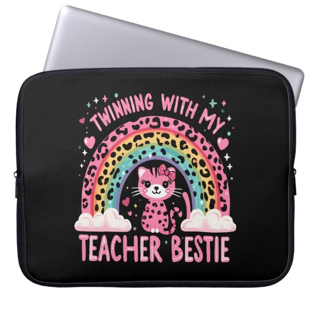 Partnerschaften mit meiner Lehrerin Bestie Rainbow Laptopschutzhülle (Vorderseite)