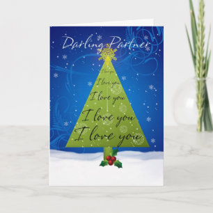Partnerweihnachtskarte mit Ferienbaum Feiertagskarte
