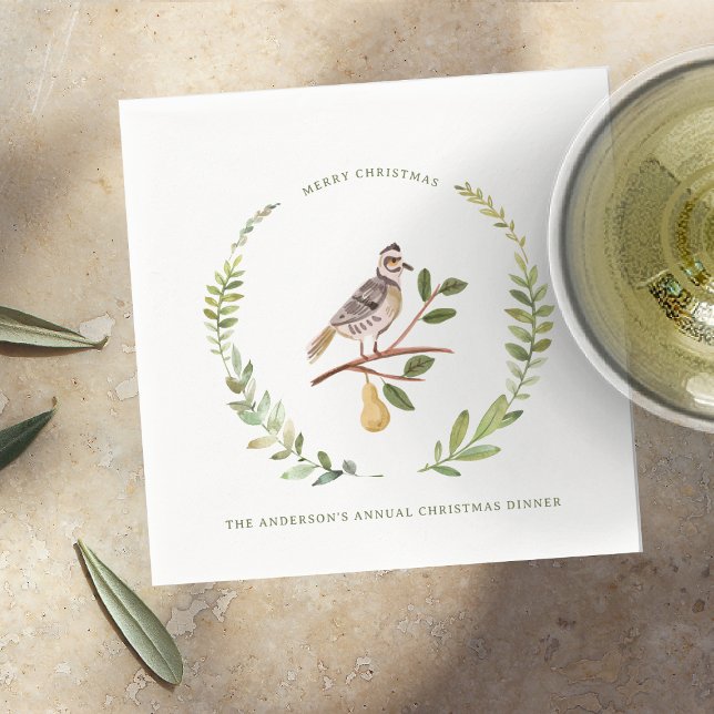 Partridge | 12 Weihnachts - Monogramm - Feiertag Serviette (Von Creator hochgeladen)