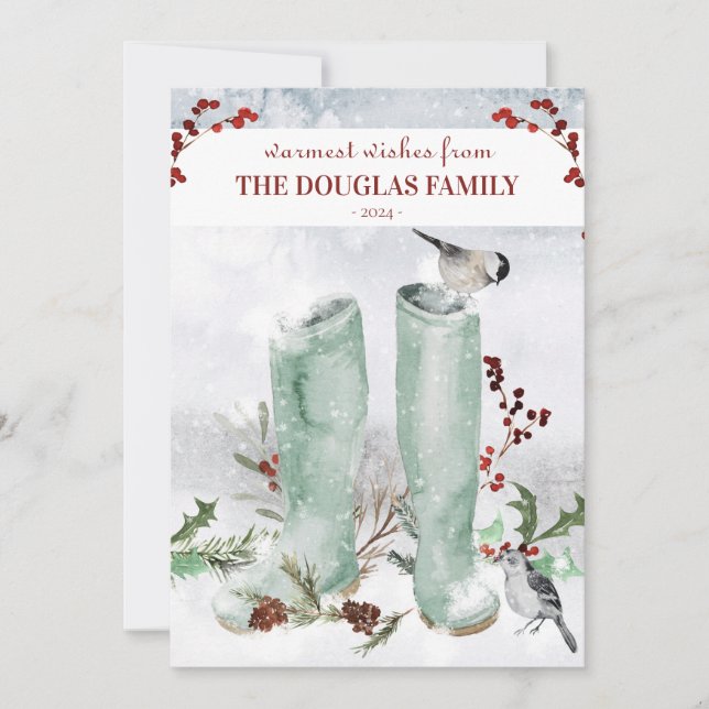Partridge Chickadee Weihnachts-Winterlandschaft Einladung (Vorderseite)