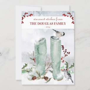 Partridge Chickadee Weihnachts-Winterlandschaft Einladung