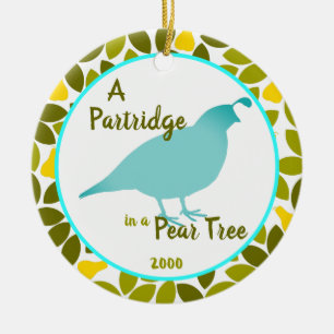 Partridge in a Birne Tree - Custom year Keramik Ornament