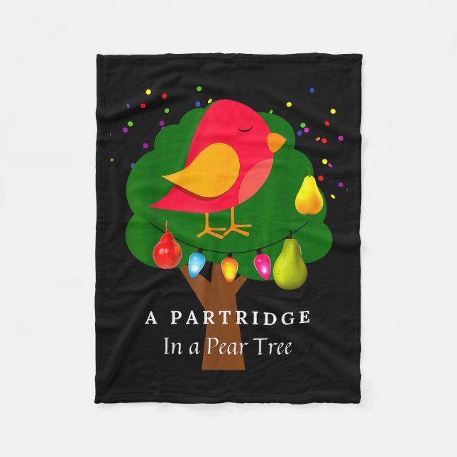 Partridge In A Pear Tree Twelve Days Of Christmas  Fleecedecke (Vorderseite)