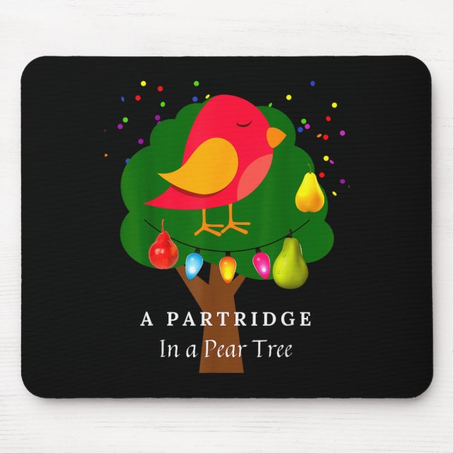 Partridge In A Pear Tree Twelve Days Of Christmas  Mousepad (Vorne)