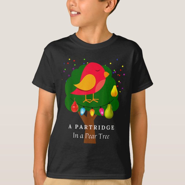 Partridge In A Pear Tree Twelve Days Of Christmas  T-Shirt (Vorderseite)