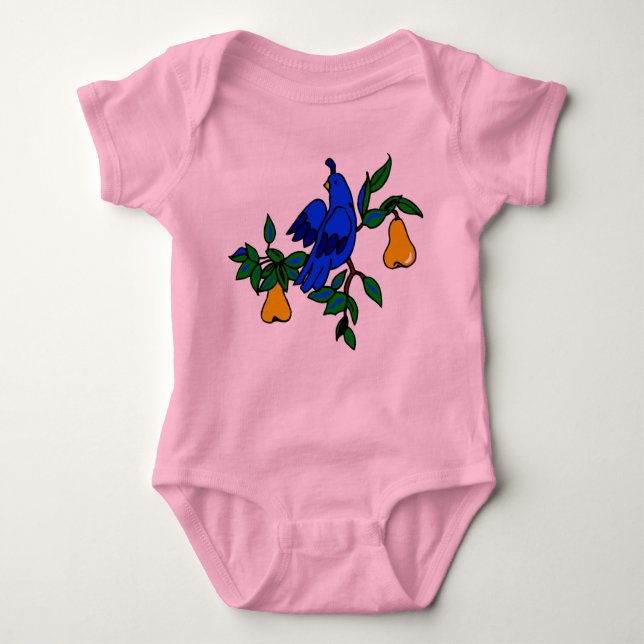 Partridge in einem Birnbaum-Shirt Baby Strampler (Vorderseite)