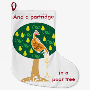 Partridge in einem Birnenbaum Großer Weihnachtsstrumpf