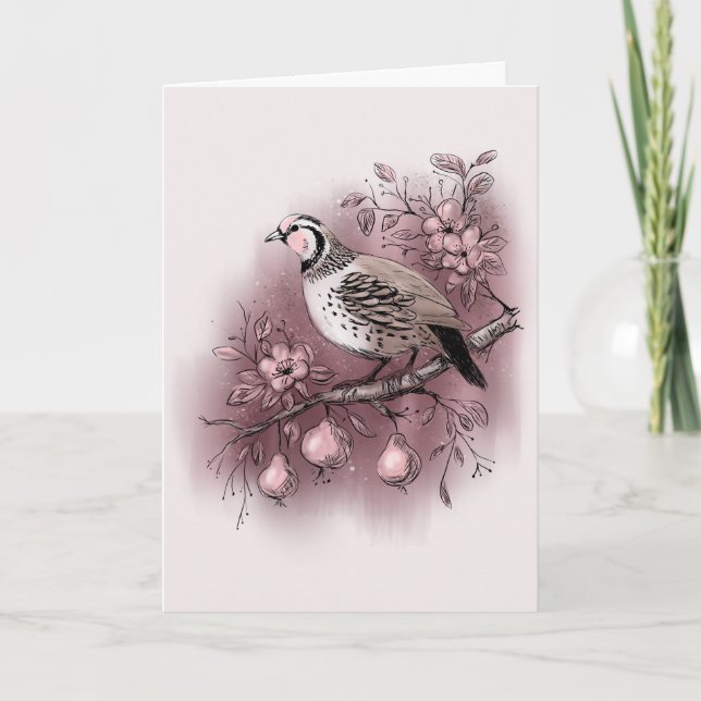 Partridge in einem Birnenbaum Karte (Vorderseite)