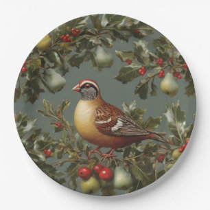 Partridge in einem Birnenbaum Pappteller
