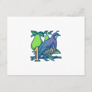 Partridge in einem Birnenbaum Postkarte