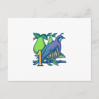 Partridge in einem Birnenbaum Postkarte