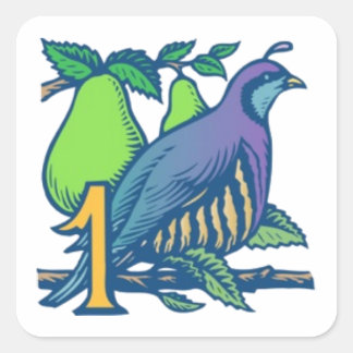 Partridge in einem Birnenbaum Quadratischer Aufkleber