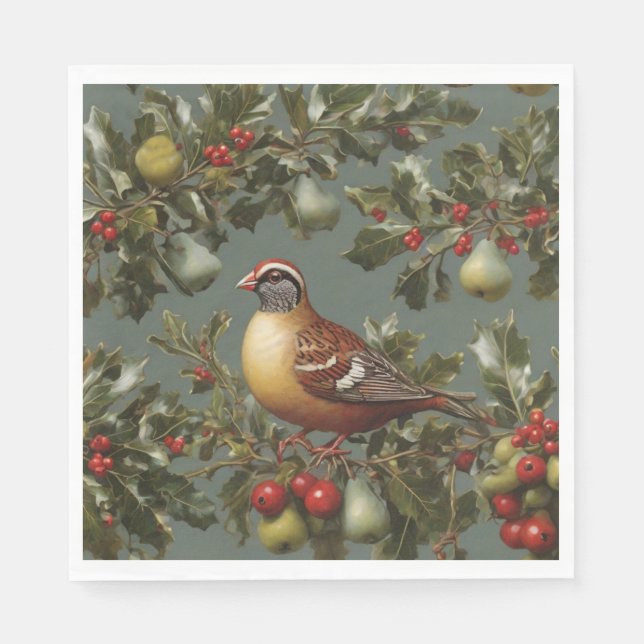 Partridge in einem Birnenbaum Serviette (Vorderseite)