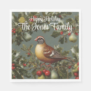 Partridge in einem Birnenbaum Serviette