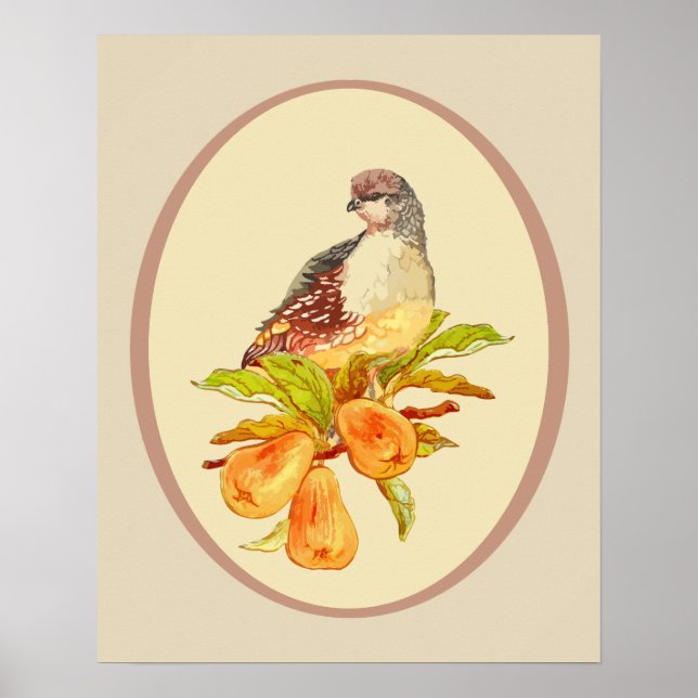 Partridge in einem Zitat zum Weihnachtslied der Bi Poster (Vorne)