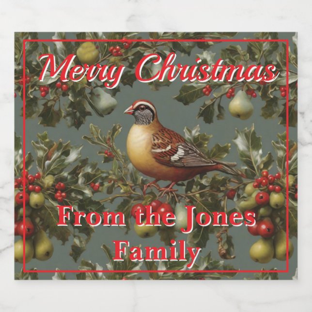 Partridge in einer Birne personalisieren (Einzelnes Label)