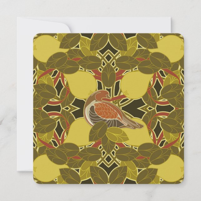 Partridge in einer Birnenbaum Weihnachtskarte Feiertagskarte (Vorderseite)