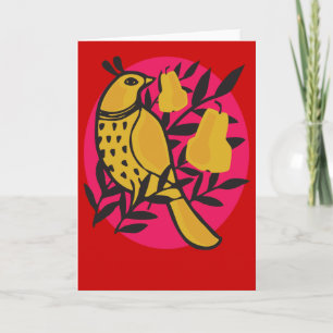 Partridge in einer Birnenkarte Feiertagskarte